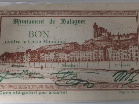 BILLETE AYUNTAMENT DE BALAGUER - 50 CTS - 1937 - [1]