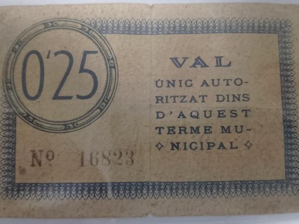 BILLETE AYUNTAMENT DE SURIA 25 CTS - Nº 16823 - [1]