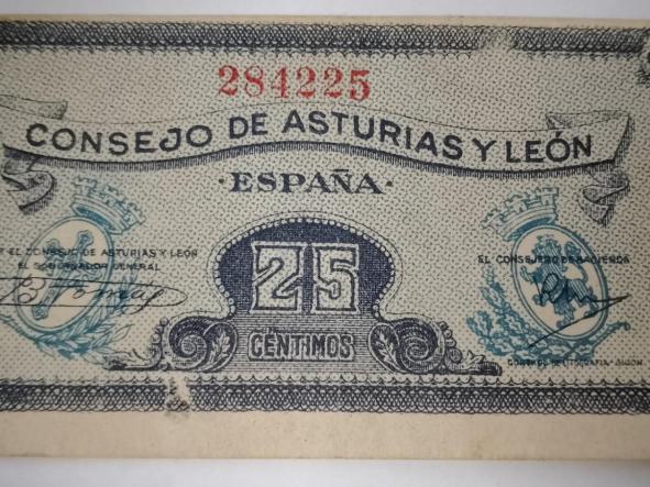 BILLETE CONSEJO DE ASTURIAS Y LEON - 25 CENTIMOS -  [0]