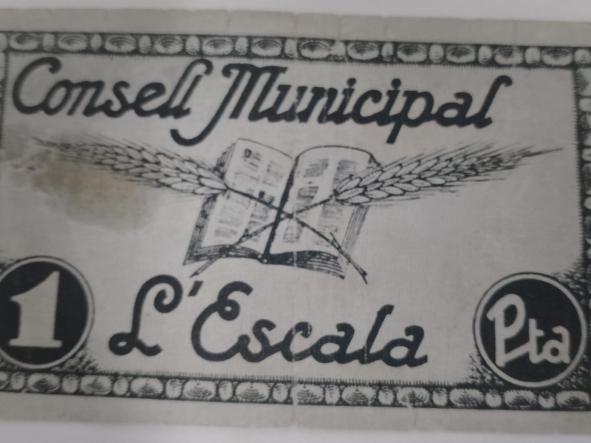 BILLETE LOCAL CONSELL MUNICIPAL DE L´ESCALA - 1 PESETA - 