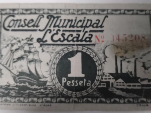 BILLETE LOCAL CONSELL MUNICIPAL DE L´ESCALA - 1 PESETA -  [1]