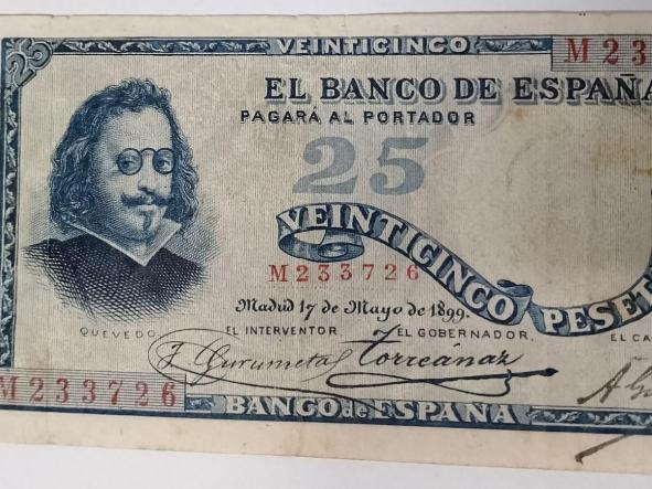 BILLETE DE 25 PESETAS  1899  [0]