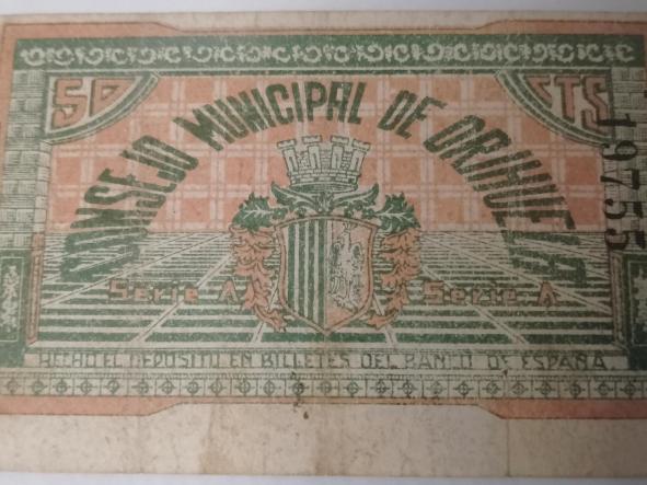 BILLETES DE 50 CENTIMOS DEL CONSEJO MUNICIPAL DE ORIHUELA (ALICANTE)  [1]