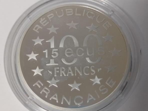  Moneda Francia  Alhambra   100 Francs 15 Ecus, 1995 Plata [1]