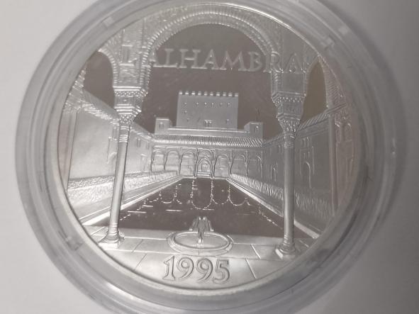  Moneda Francia  Alhambra   100 Francs 15 Ecus, 1995 Plata