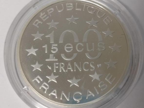 Moneda, Francia Arc de Triomphe 100 Francs 15 Ecus  1993 - Plata [1]