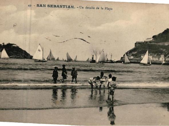 SAN SEBASTIAN, UN DETALLE DE LA PLAYA. ED. G. G.GALARZA, CLICHE GONZALEZ Nº 49 [0]