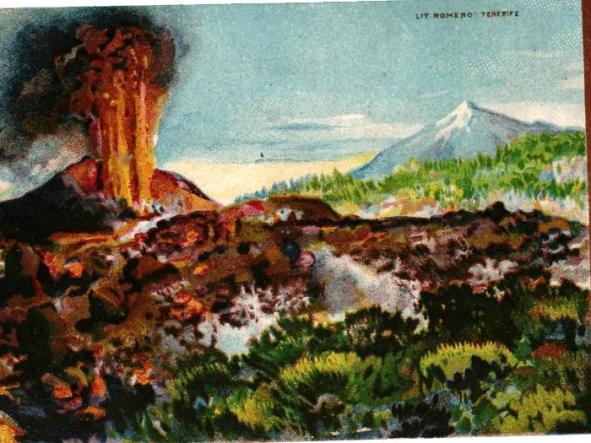 SPAIN ESPAÑA TENERIFE VOLCAN CHINYERO ERUPCION 1909 POSTAL POSTCARD [0]