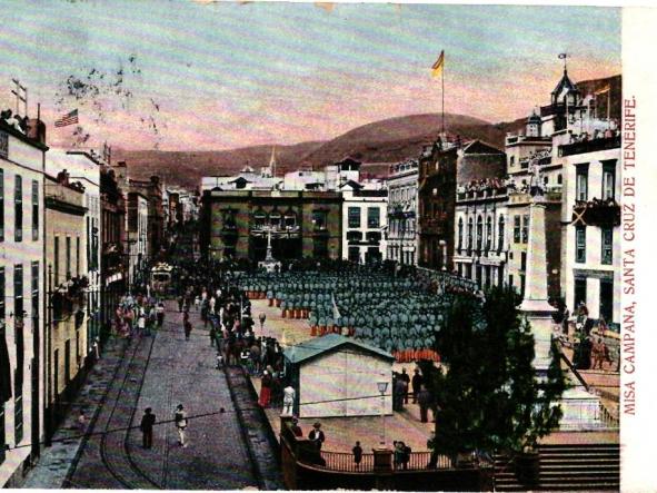 1909 Misa Campaña ejercito en la Plaza de la Candelaria (Santa Cruz de Tenerife)