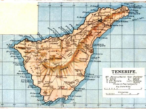 Postal antigua Canarias. Mapa Tenerife [0]