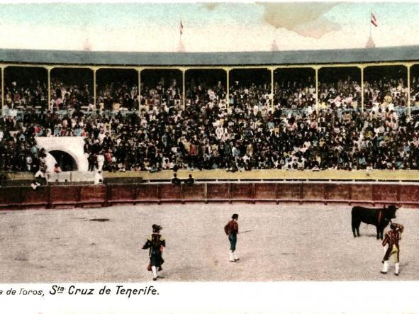 SANTA CRUZ DE TENERIFE PLAZA DE TOROS. ED. FOTO PERESTRELLO Nº 51 REVERSO SIN DIVIDIR. ByN COLOREADA [0]