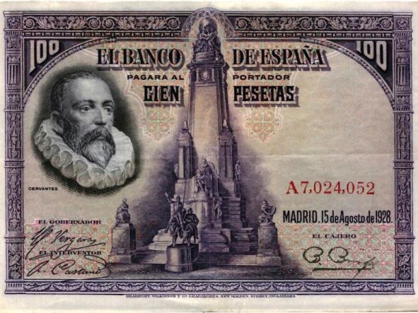 BILLETE 100 PESETAS 1928 BC SERIE A