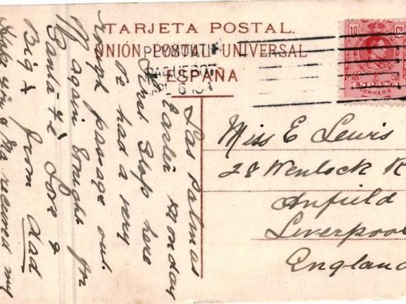 ANTIGUA POSTAL // LAS PALMAS COSTUMBRES DE CANARIAS COLOREADA /// UNION POSTAL UNIVERSAL [1]