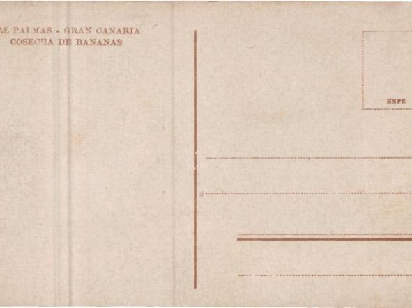 Postal las Palmas de gran Canaria. Cosecha de bananas. Sin escribir. R1919 [1]