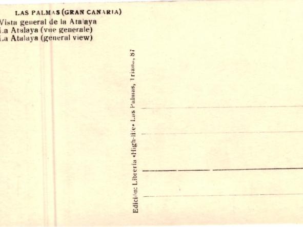 POSTAL LAS PALMAS GRAN CANARIA VISTA GENERAL ATALAYA [1]