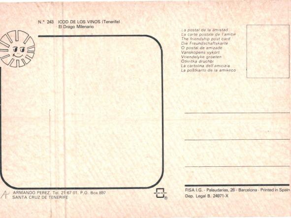 TENERIFE Nº 243 ICOD DE LOS VINOS EL DRAGO MILENARIO ED. ESCUDO DE ORO NUEVA [1]