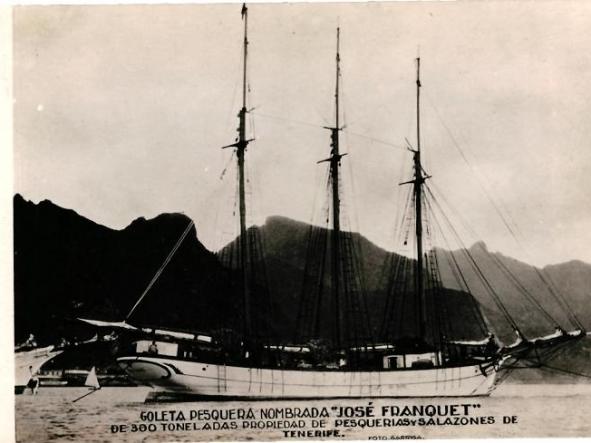 ANTIGUA FOTO DE LA GOLETA PESQUERA JOSE FRANQUET - EMPRESA PESQUERIAS Y SALAZONES DE TENERIFE S.A. - CANARIAS [0]