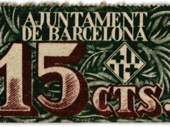 BILLETE AJUNTAMENT DE BARCELONA - 15 CENTIMOS -  [0]