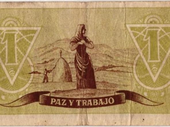 BILLETE CONSEJO DE ASTURIAS Y LEON - ESPAÑA -  UNA PESETA - 012738 -  [1]