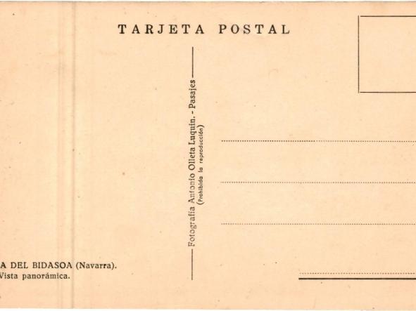 TARJETA POSTAL VERA DEL BIDASOA - VISTA PANORAMICA - ANTONIO OLLETA LUQUIN -  [1]