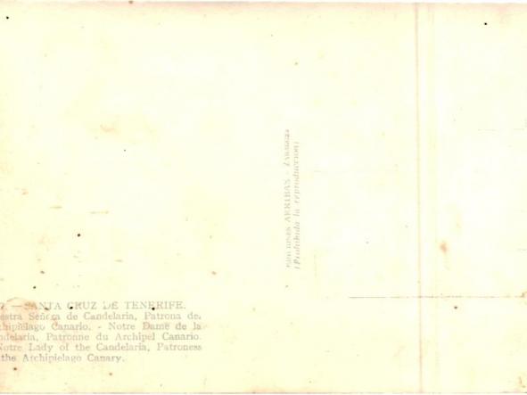 TARJETA POSTAL NUESTRA SEÑORA DE CANDELARIA - SANTA CRUZ DE TENERIFE - 1062 -  [1]