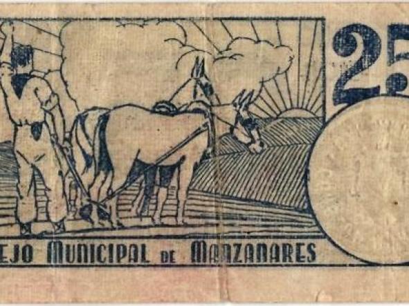 CONSEJO MUNICIPAL DE MANZANARES - 25 CTS - SERIE C - 010974 - 1937 -  [0]