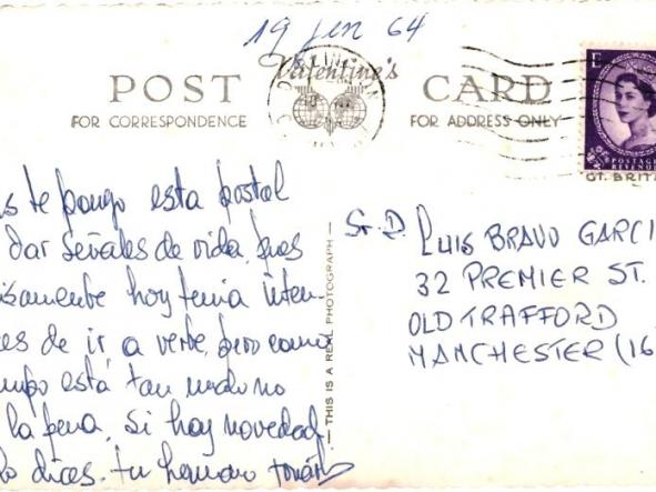 TARJETA POSTAL BEST OF LUCK FROM DARLINGTON  [1]