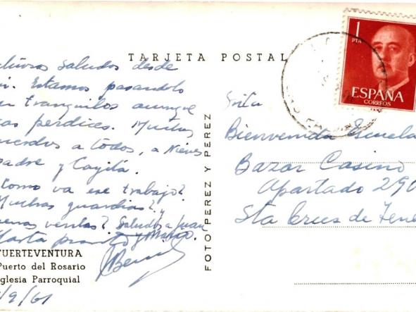 TARJETA POSTAL PUERTO DEL ROSARIO IGLESIA PARROQUIAL - FUERTEVENTURA -  [1]