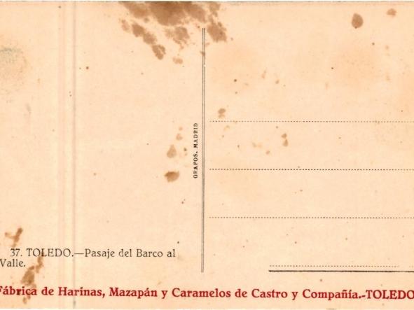 TARJETA POSTAL PASAJE DEL BARCO AL VALLE - TOLEDO - Nº 37 - [1]