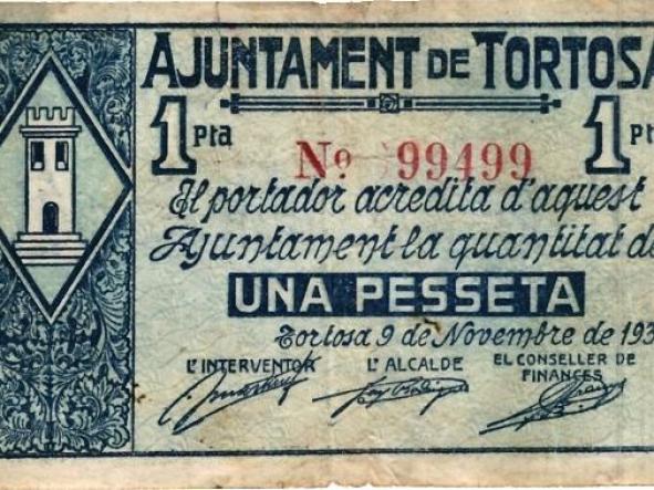 AJUNTAMENT DE TORTOSA - 1 PESETA - 1937 - [0]