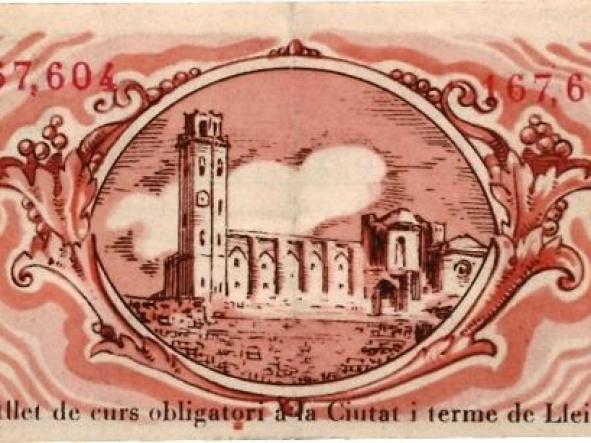 BILLETE AYUNTAMENT DE LLEIDA VINTI I CINC CENTIMS - 25 CTS - [1]