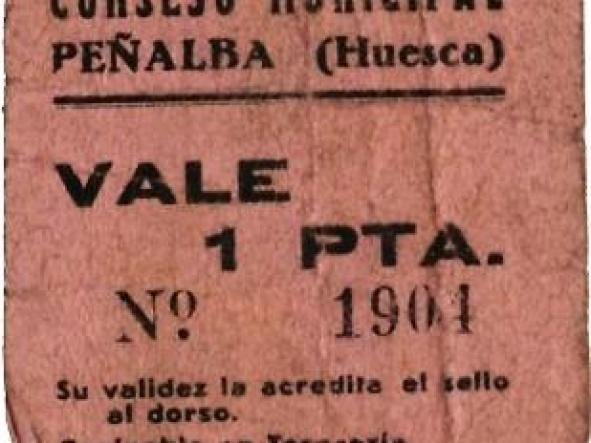 CONSEJO MUNICIPAL PEÑALBA (HUESCA) VALE 1 PESETA - Nº 1904