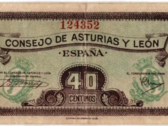 BILLETE DE ASTURIAS Y LEON - 40 CENTIMOS - [0]