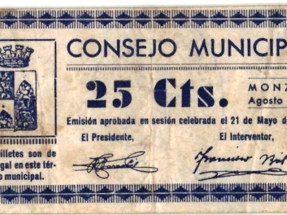 CONSEJO MUNICIPAL MONZON - 1937 - Nº 1489 - SERIE A - [0]