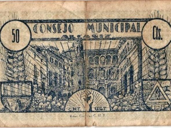 CONSEJO  MUNICIPAL ALCAÑIZ - 50 CTS - Nº 14218 - 1937 -