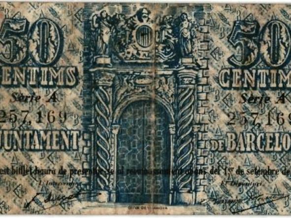 AJUNTAMENT DE BARCELONA - CINQUANTA CENTIMS - 50 CTS - 1937 -  [1]