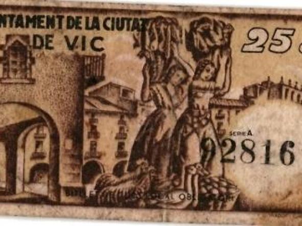 AJUNTAMENT DE LA CIUTAT DE VIC - 25 CTS - SERIE A - Nº 92816 -  [1]