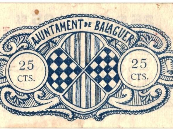 AJUNTAMENT DE BALAGUER - 25 CTS - Nº 21753 - 1938 -  [0]