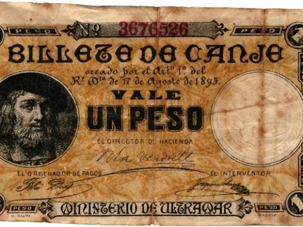 BILLETE DE CANJE VALE UN PESO - Nº 3676526 - 1895 -  [0]