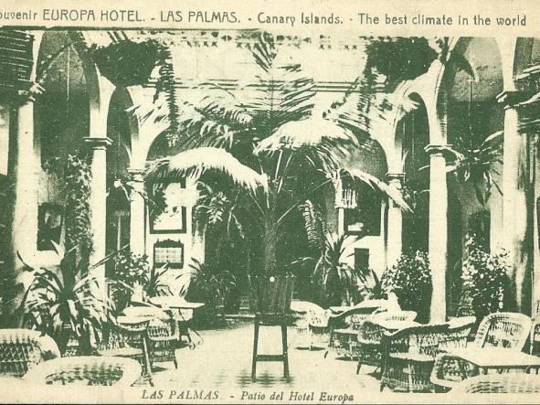 TARJETA  POSTAL LAS PALMAS DE GRAN CANARIA - SOUVENIR EUROPA HOTEL 