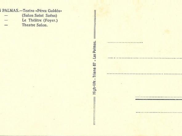 TARJETA POSTAL LAS PLAMAS DE GRAN CANARIA - TEATRO PEREZ GALDOZ - [1]