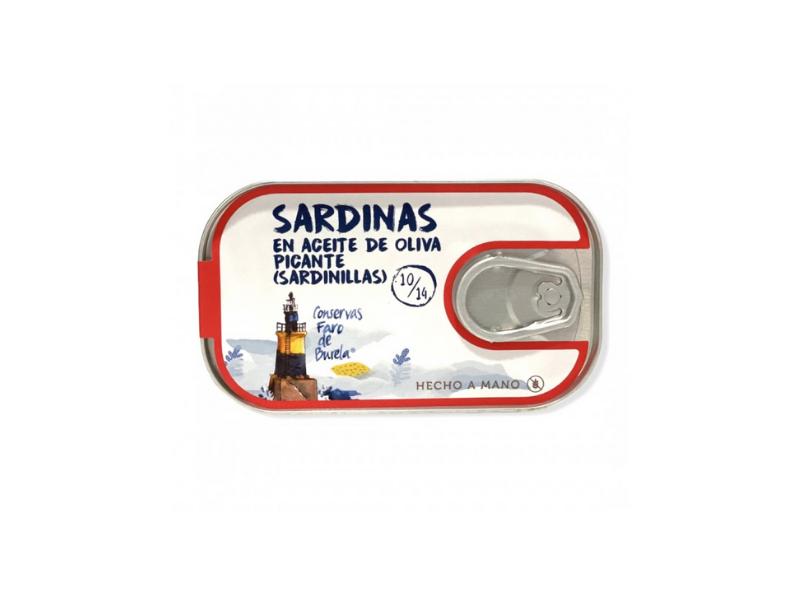 Sardinillas en aceite de oliva picante · CONSERVAS FARO DE BURELA