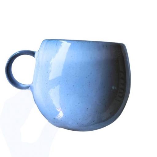 Taza de cerámica redonda azul grisáceo