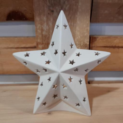 Estrella de navidad de arcilla blanca para vela [1]