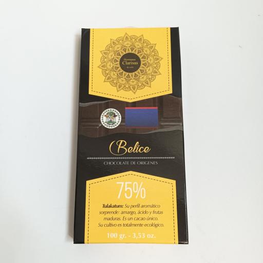 TABLETA DE CHOCOLATE NEGRO BELICE 75% (Clarisas de Coín)