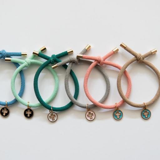 PULSERA ELÁSTICA DE CRUZ ESMALTADA  (Carmelitas , Barcelona) [0]