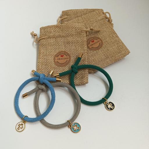 PULSERA ELÁSTICA DE CRUZ ESMALTADA  (Carmelitas , Barcelona) [2]