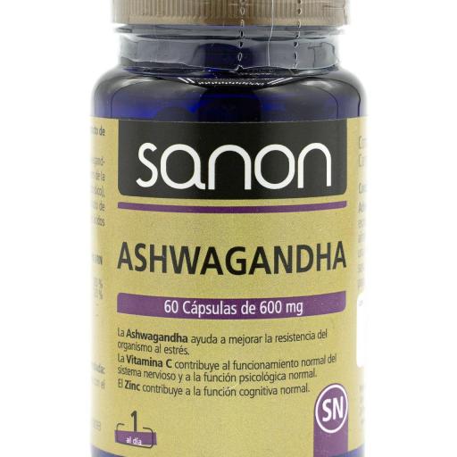 SANON Ashwagandha 60 cápsulas de 600mg con vit. C y Zinc