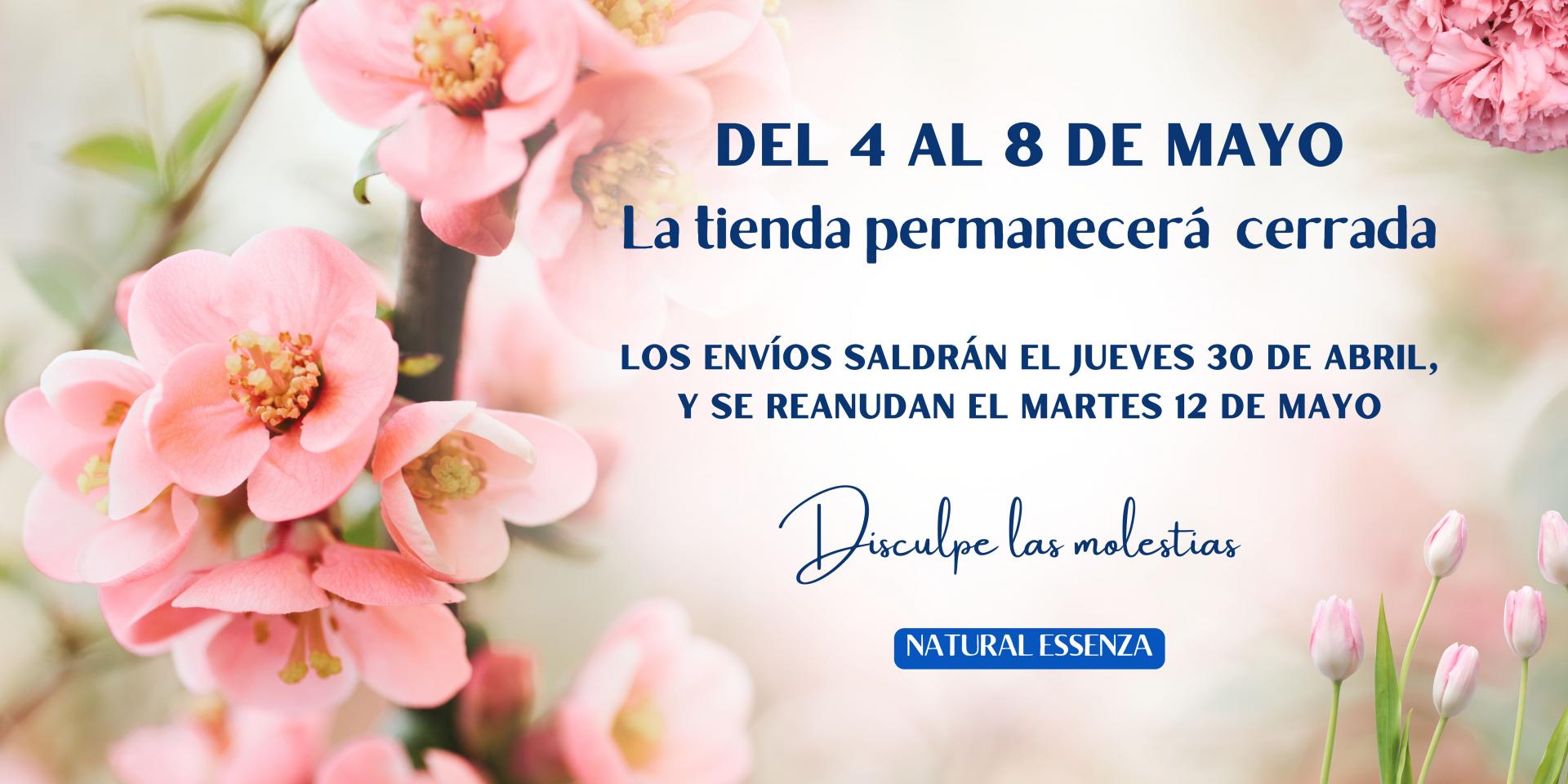 Cerrado del 4 al 8 de Mayo