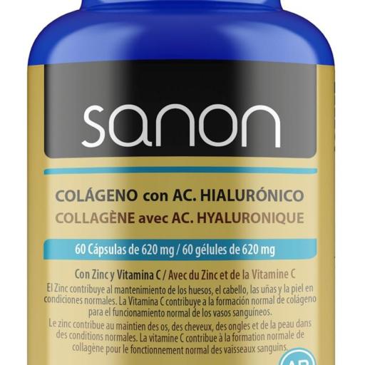 Colágeno con Ácido Hialurónico, Vitamina C y ZInc, 60 cápsulas